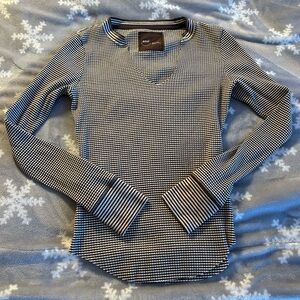 New Women’s Aerie Brown and White Long Sleeve Top